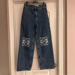 LOEWE
Anagram appliquéd high-rise wide-leg jeans 36FR
